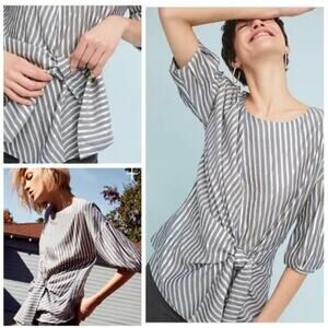 Anthropologie Eva Franco SAMPLE PIECE Marin Striped Blouse Top - Women's Size 6